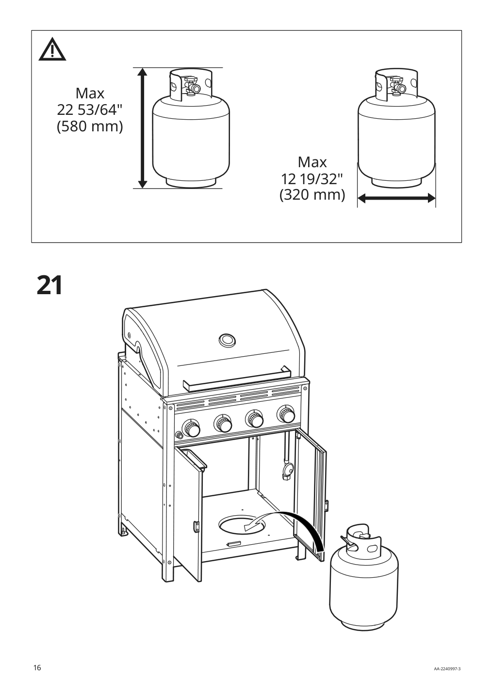 Assembly instructions for IKEA Grillskaer gas grill black stainless steel outdoor | Page 16 - IKEA GRILLSKÄR outdoor kitchen 394.185.73