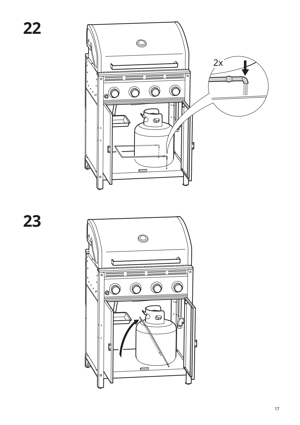 Assembly instructions for IKEA Grillskaer gas grill black stainless steel outdoor | Page 17 - IKEA GRILLSKÄR outdoor kitchen 394.222.64