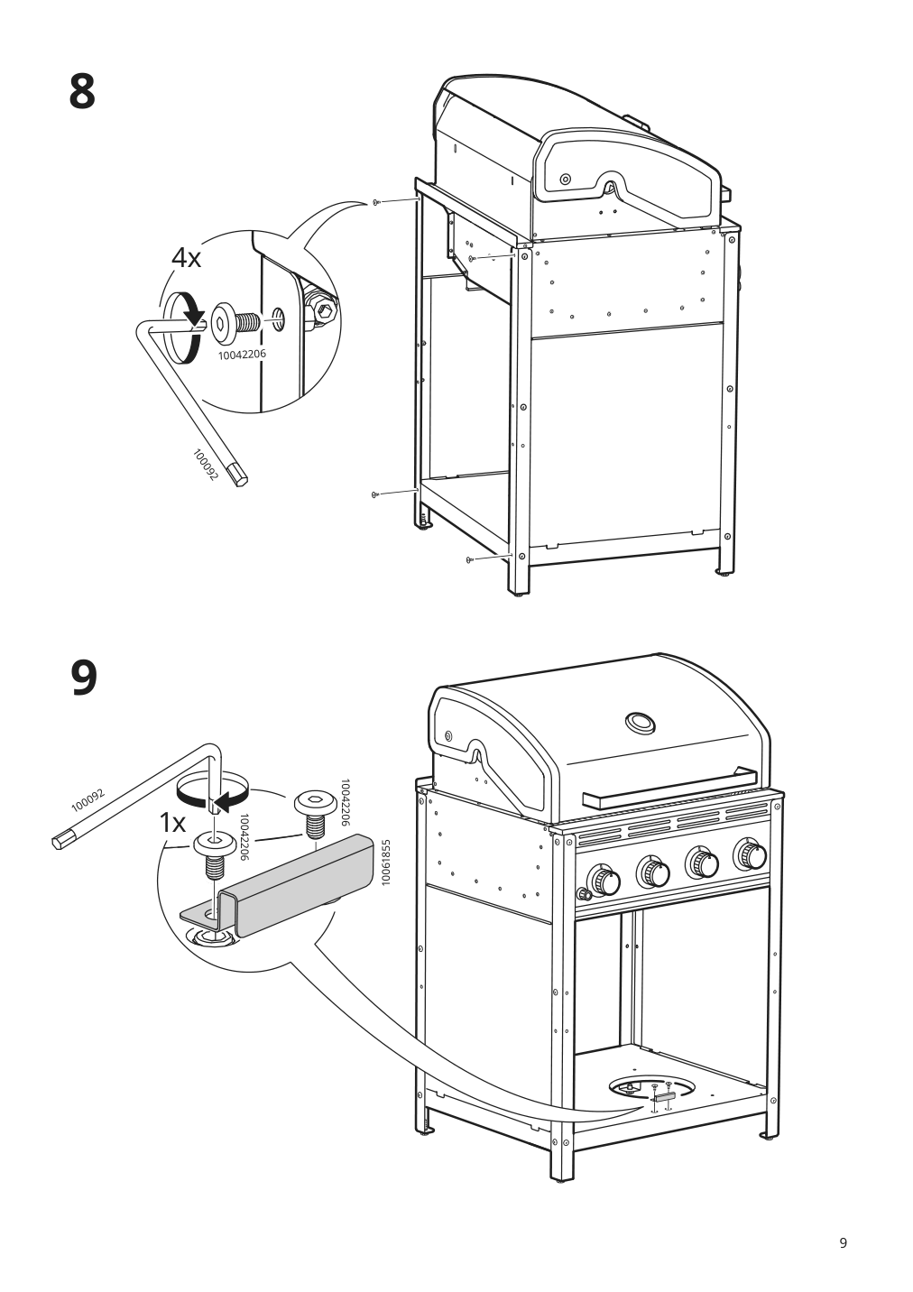 Assembly instructions for IKEA Grillskaer gas grill black stainless steel outdoor | Page 9 - IKEA GRILLSKÄR outdoor kitchen 494.185.39