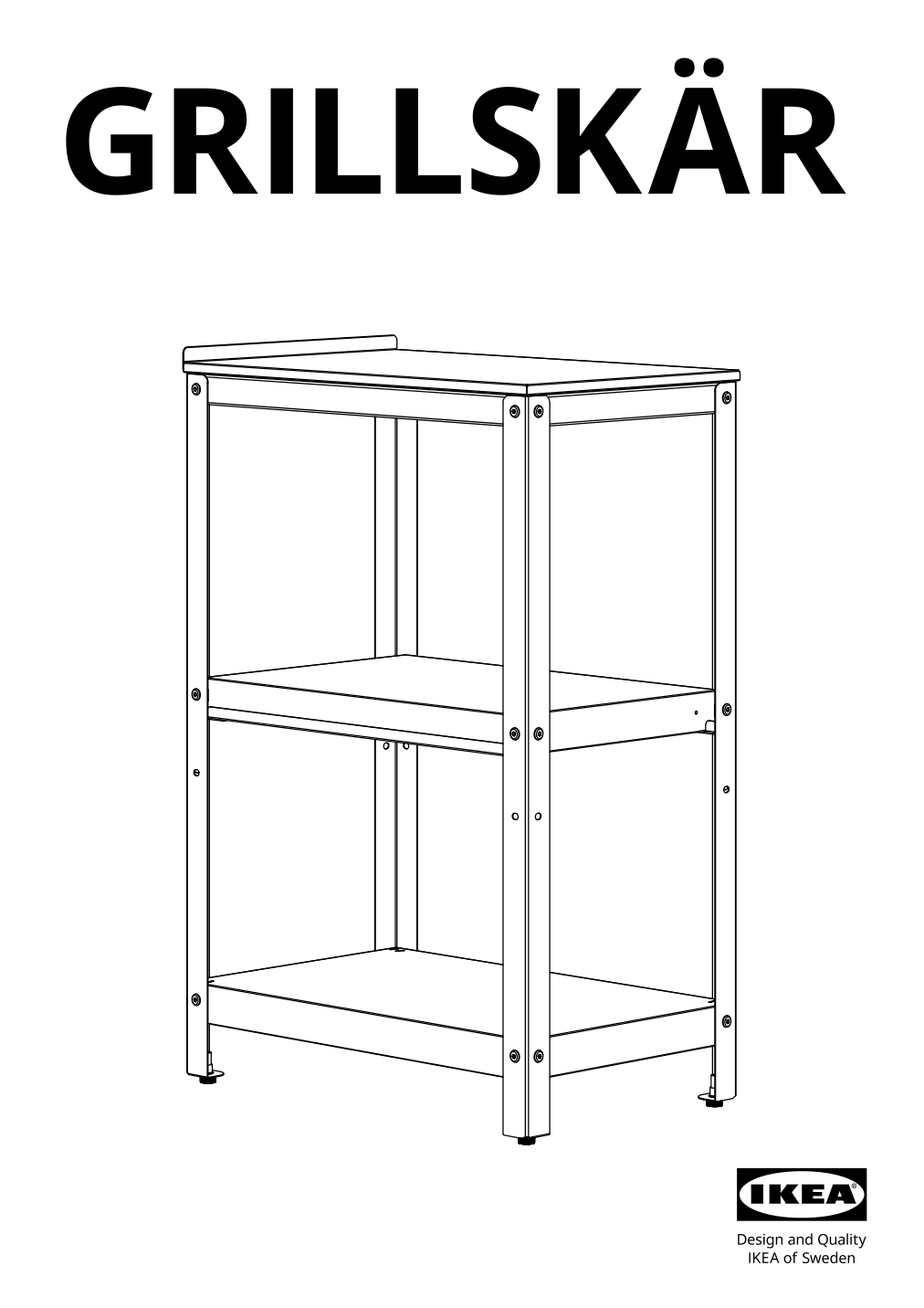 Assembly instructions for IKEA Grillskaer kitchen island black stainless steel outdoor | Page 1 - IKEA GRILLSKÄR kitchen island 405.231.77