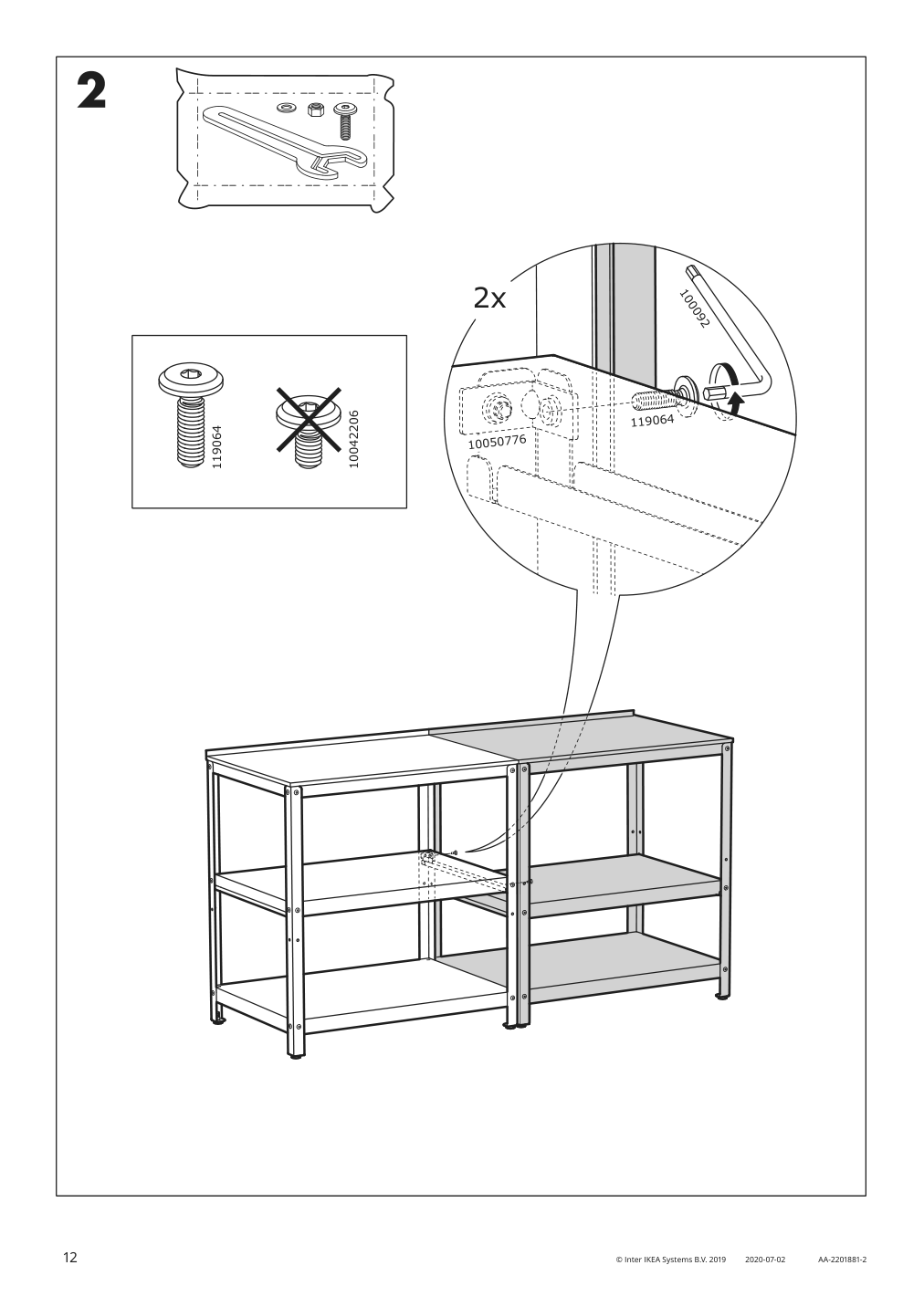 Assembly instructions for IKEA Grillskaer kitchen island shelf unit black stainless steel outdoor | Page 12 - IKEA GRILLSKÄR kitchen island shelf unit 293.901.07