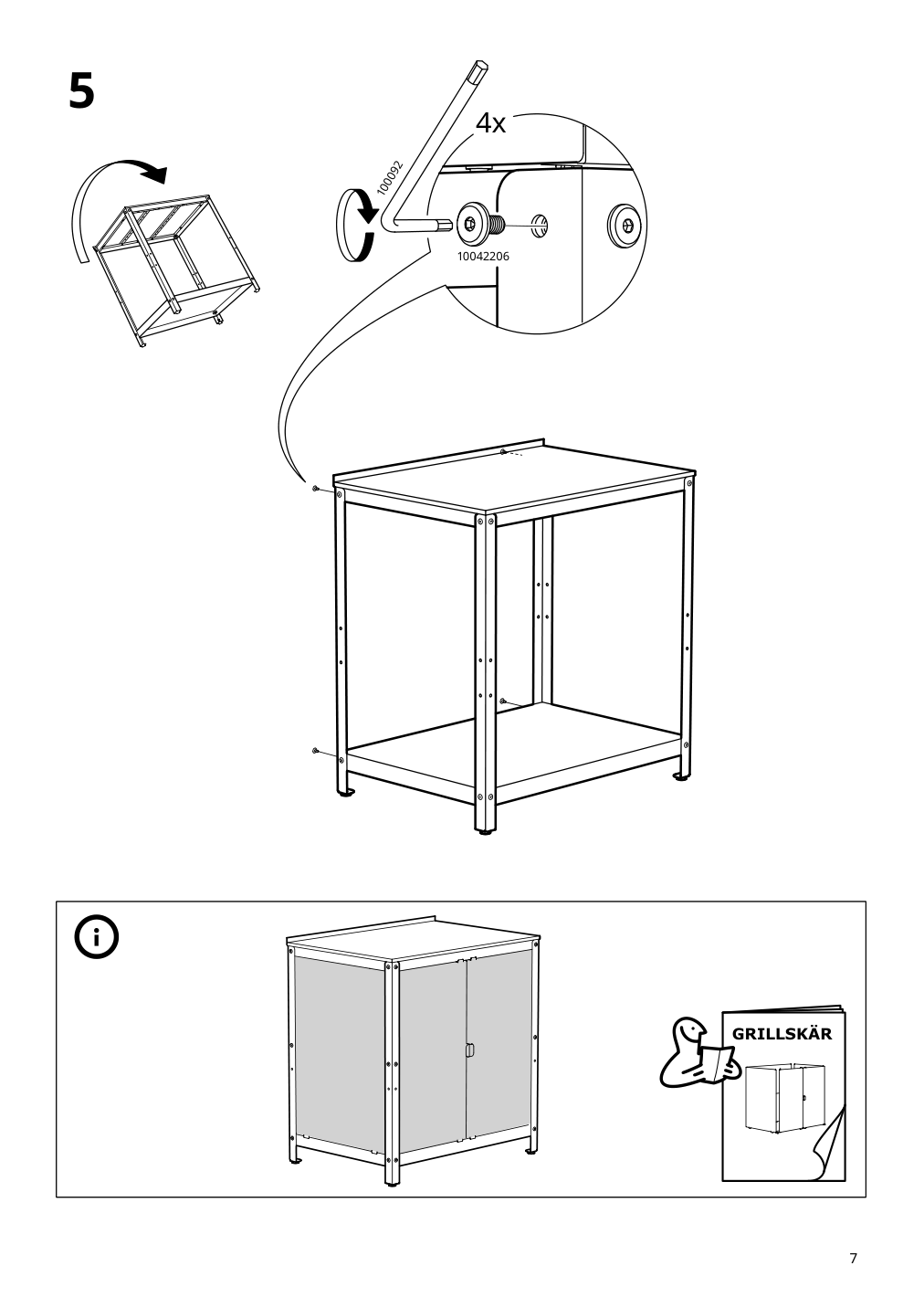 Assembly instructions for IKEA Grillskaer kitchen island shelf unit black stainless steel outdoor | Page 7 - IKEA GRILLSKÄR outdoor kitchen 394.222.64