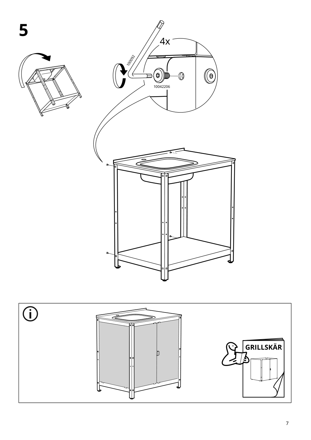 Assembly instructions for IKEA Grillskaer sink unit black stainless steel outdoor | Page 7 - IKEA GRILLSKÄR outdoor kitchen 394.185.73