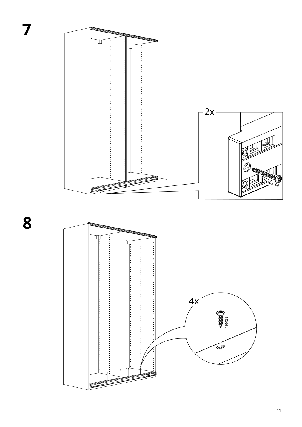 Assembly instructions for IKEA Grimo pair of sliding doors white | Page 11 - IKEA PAX / GRIMO wardrobe 394.297.79