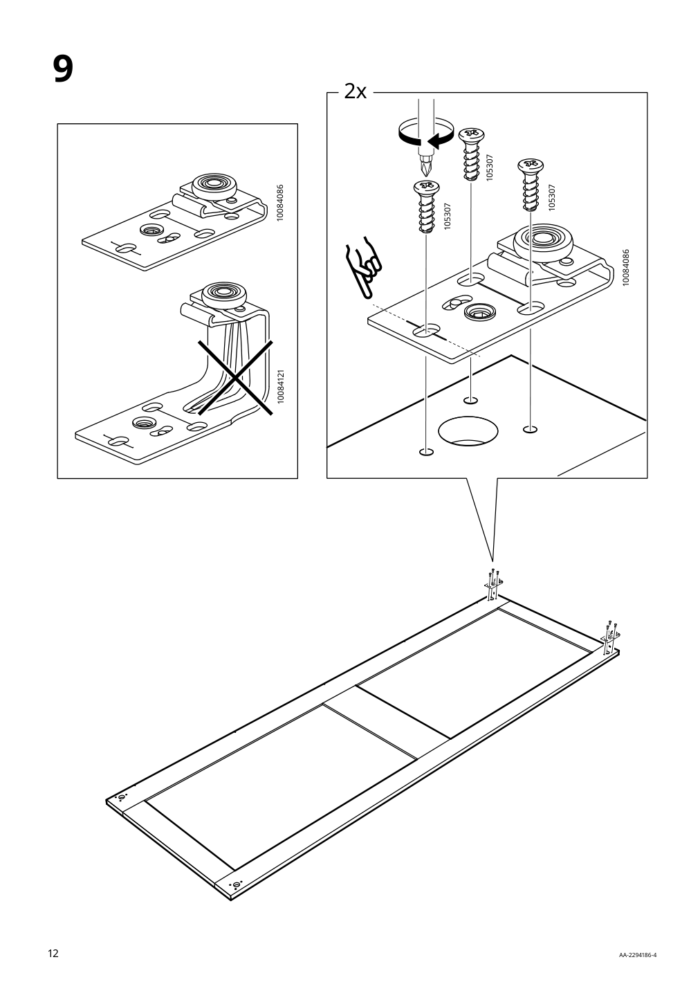 Assembly instructions for IKEA Grimo pair of sliding doors white | Page 12 - IKEA PAX / GRIMO wardrobe 394.297.79