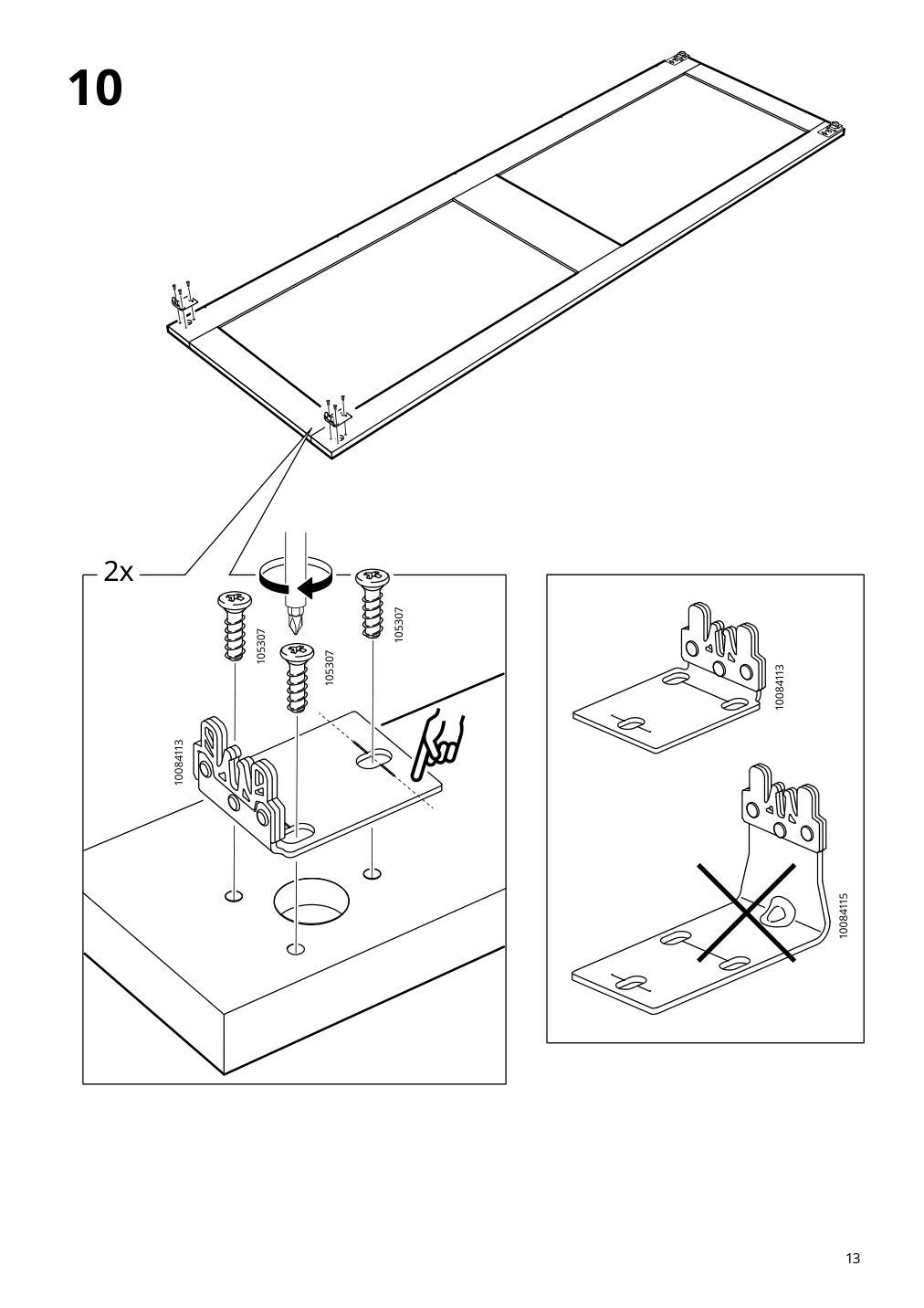 Assembly instructions for IKEA Grimo pair of sliding doors white | Page 13 - IKEA PAX / GRIMO wardrobe 394.297.79