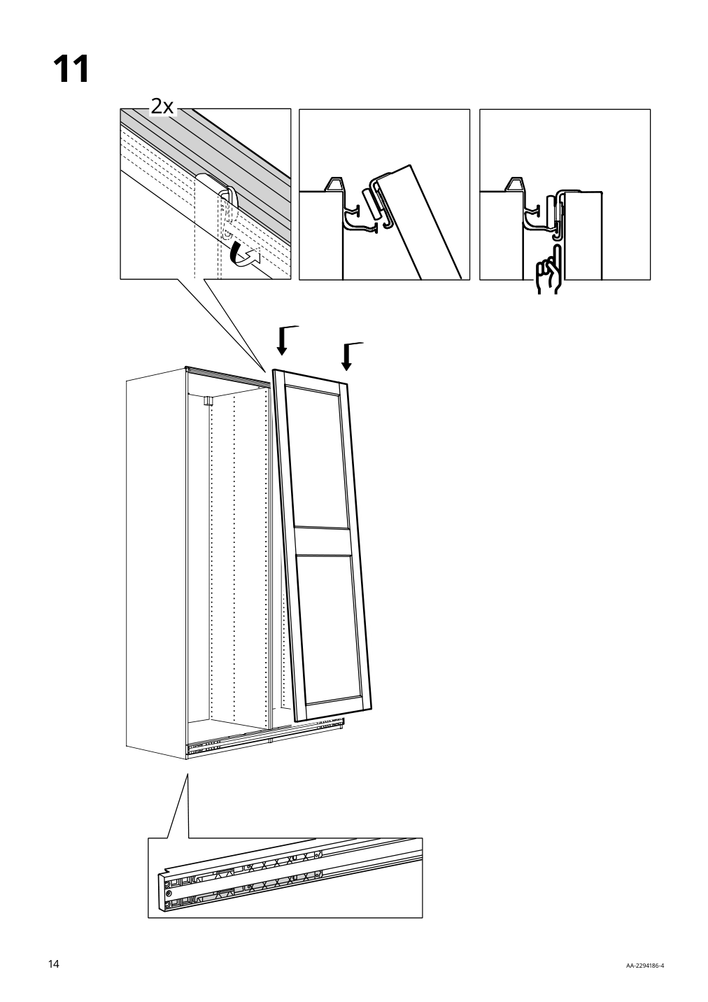 Assembly instructions for IKEA Grimo pair of sliding doors white | Page 14 - IKEA PAX / GRIMO wardrobe 394.297.79