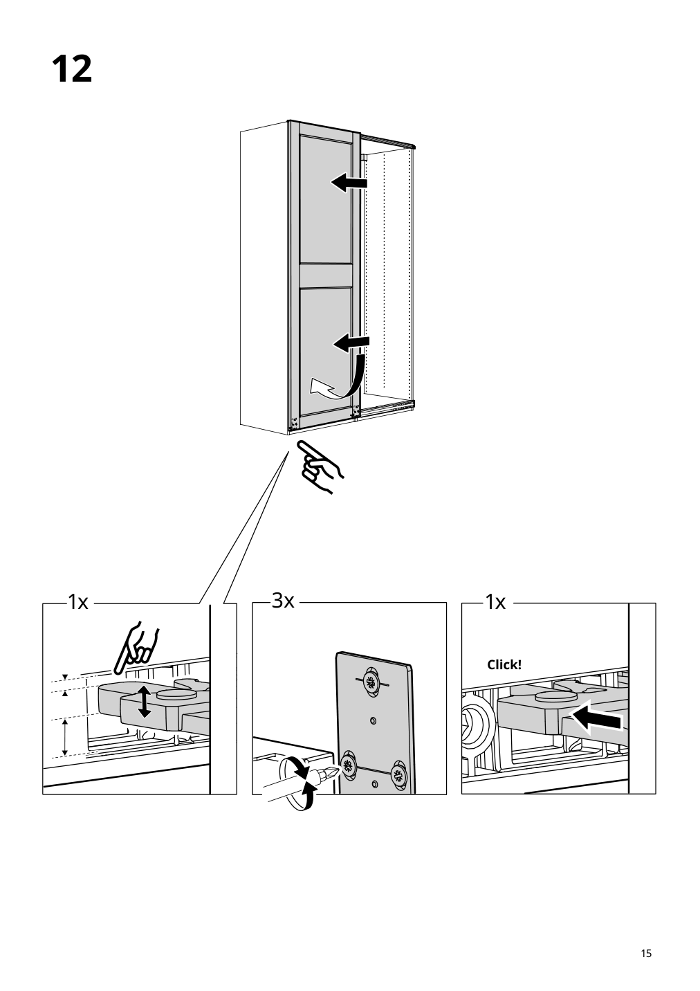 Assembly instructions for IKEA Grimo pair of sliding doors white | Page 15 - IKEA PAX / GRIMO wardrobe 394.297.79