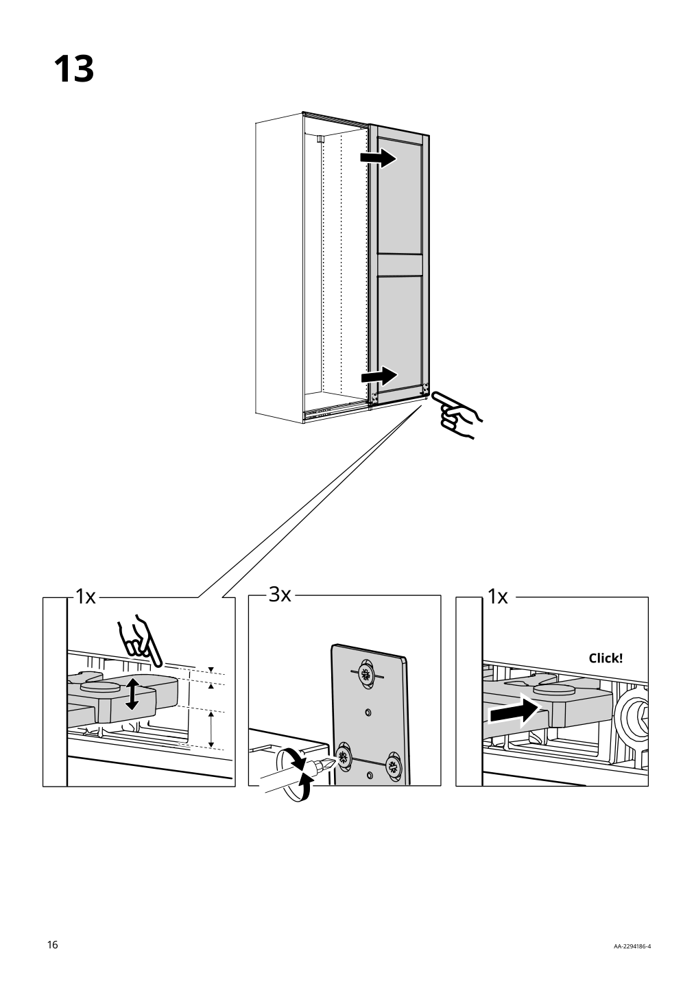 Assembly instructions for IKEA Grimo pair of sliding doors white | Page 16 - IKEA PAX / GRIMO wardrobe 394.297.79