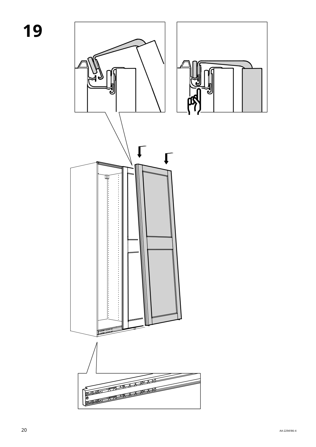 Assembly instructions for IKEA Grimo pair of sliding doors white | Page 20 - IKEA PAX / GRIMO wardrobe 394.297.79