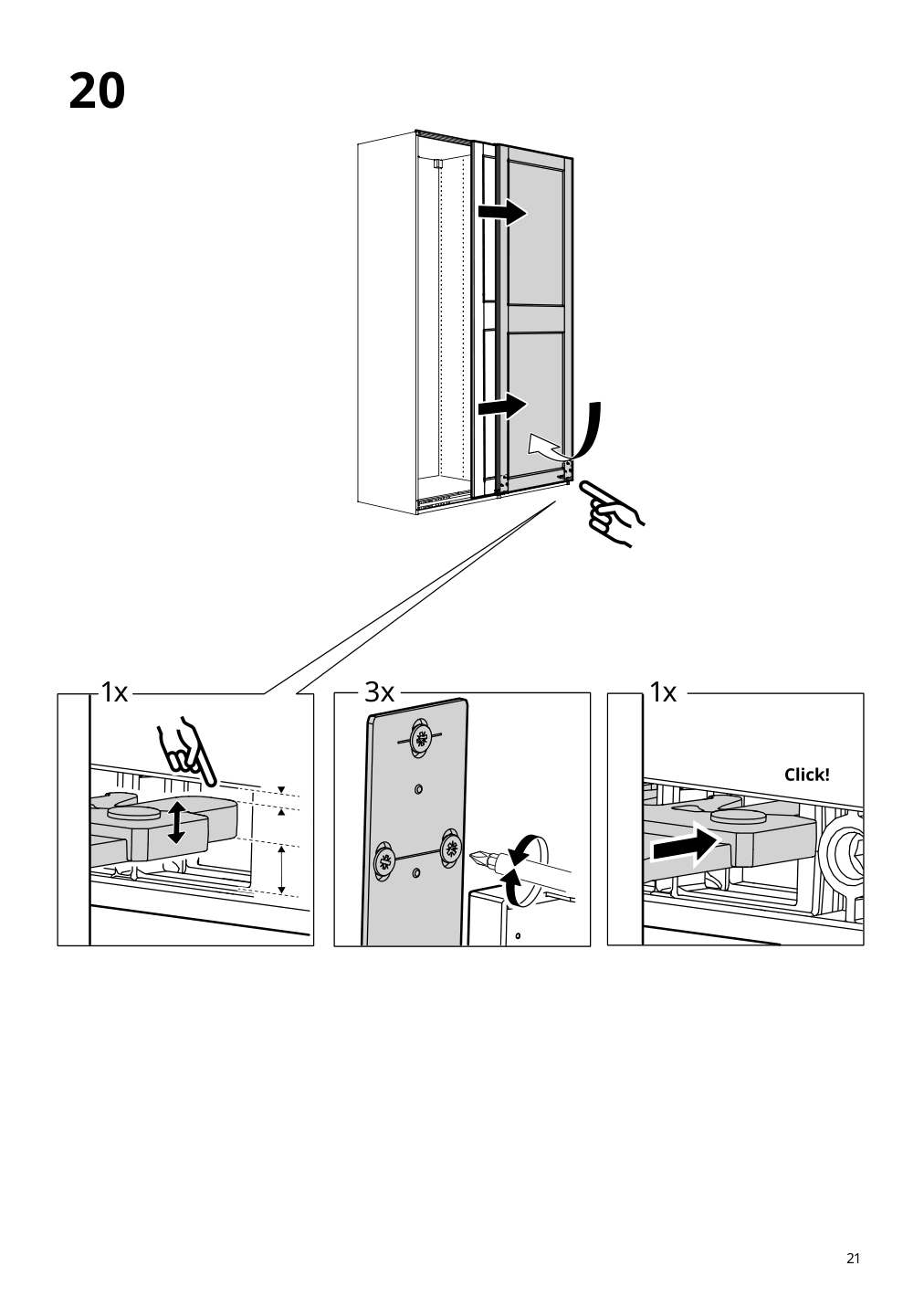 Assembly instructions for IKEA Grimo pair of sliding doors white | Page 21 - IKEA PAX / GRIMO wardrobe 394.297.79