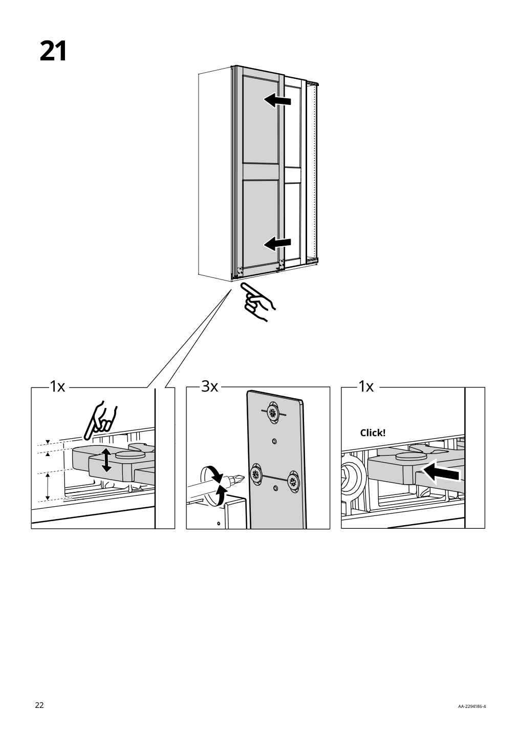 Assembly instructions for IKEA Grimo pair of sliding doors white | Page 22 - IKEA PAX / GRIMO wardrobe 394.297.79