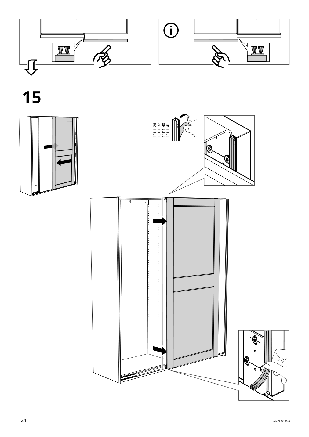 Assembly instructions for IKEA Grimo pair of sliding doors white | Page 24 - IKEA PAX / GRIMO wardrobe 394.297.79