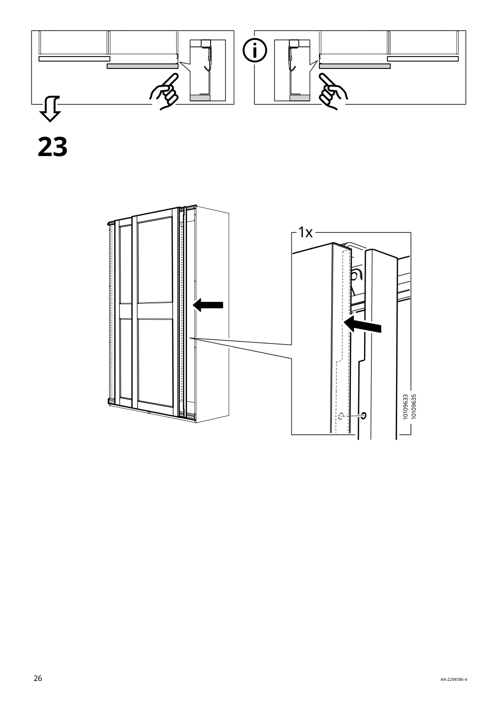 Assembly instructions for IKEA Grimo pair of sliding doors white | Page 26 - IKEA PAX / GRIMO wardrobe 394.297.79