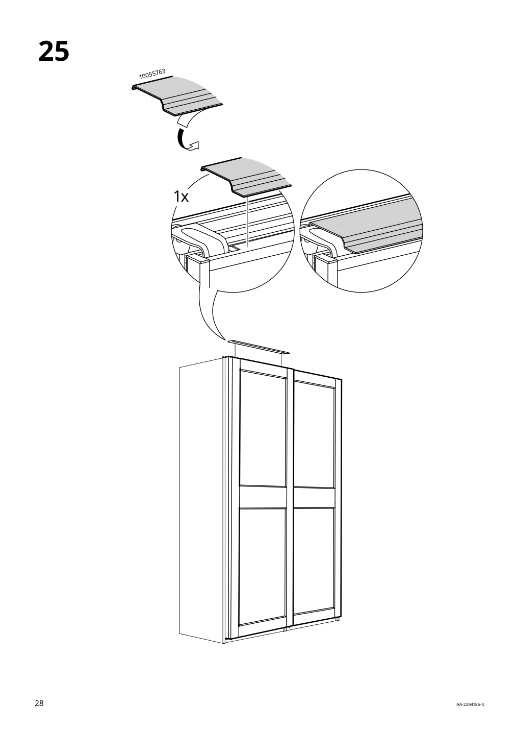 Assembly instructions for IKEA Grimo pair of sliding doors white | Page 28 - IKEA PAX / GRIMO wardrobe 394.297.79