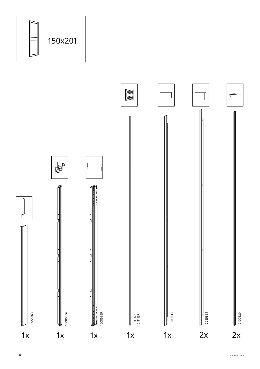 Assembly instructions for IKEA Grimo pair of sliding doors white | Page 4 - IKEA PAX / GRIMO wardrobe 394.297.79