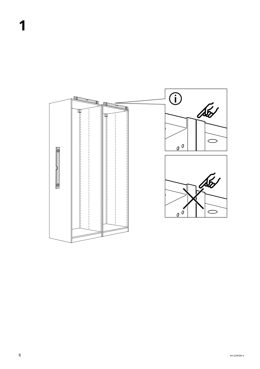 Assembly instructions for IKEA Grimo pair of sliding doors white | Page 6 - IKEA PAX / GRIMO wardrobe 394.297.79