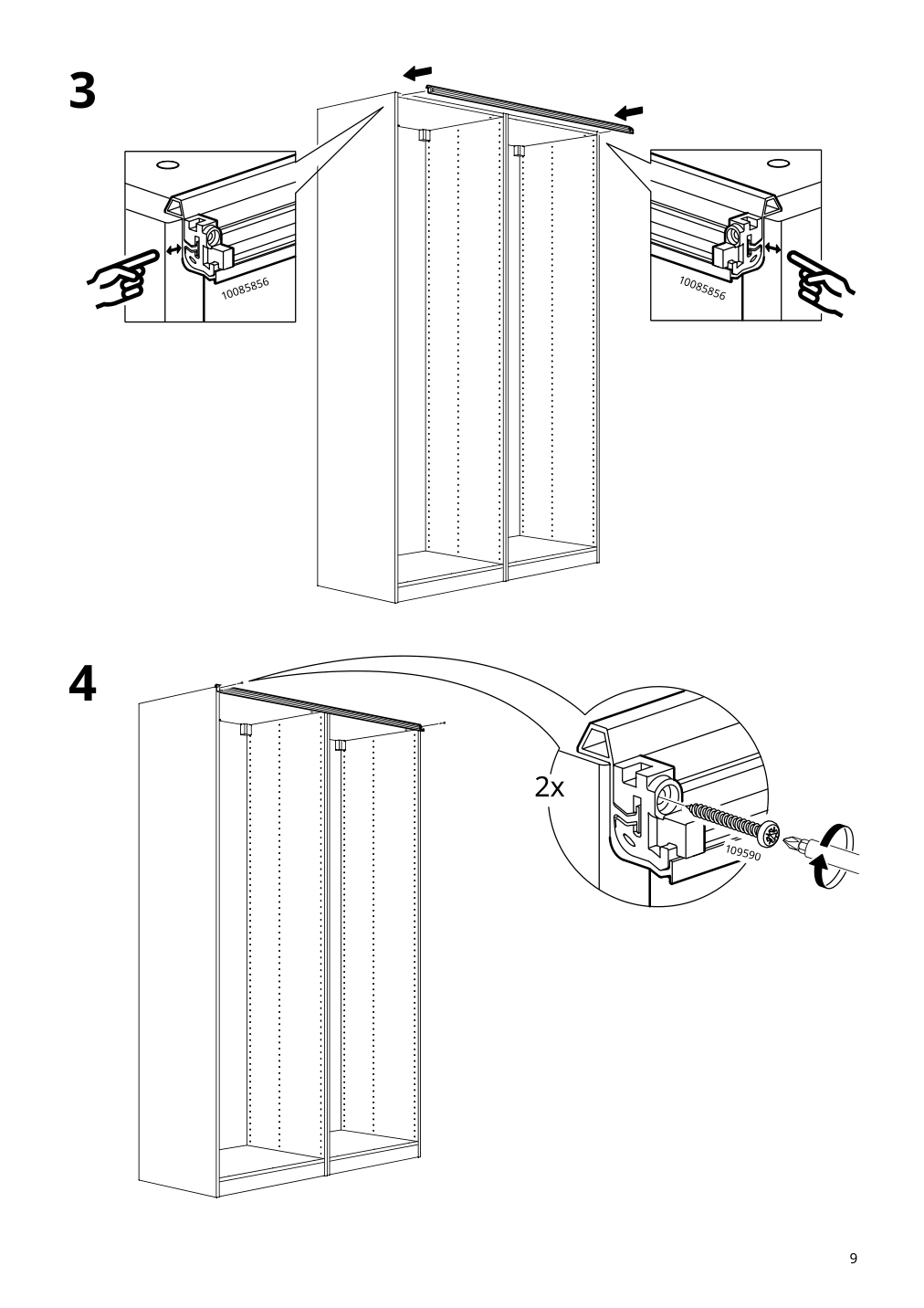 Assembly instructions for IKEA Grimo pair of sliding doors white | Page 9 - IKEA PAX / GRIMO wardrobe 394.297.79