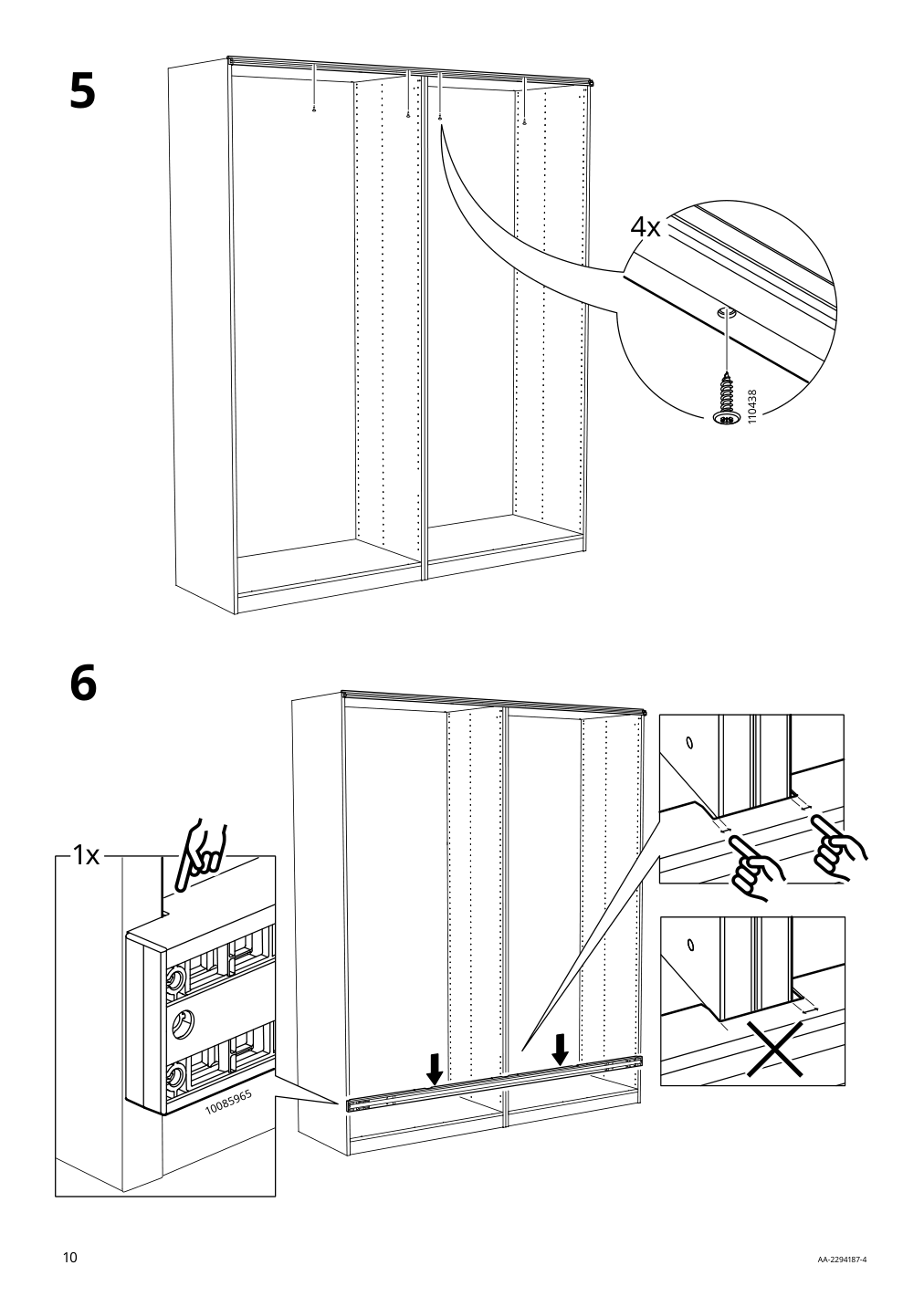 Assembly instructions for IKEA Grimo pair of sliding doors white | Page 10 - IKEA PAX / GRIMO wardrobe combination 994.329.72