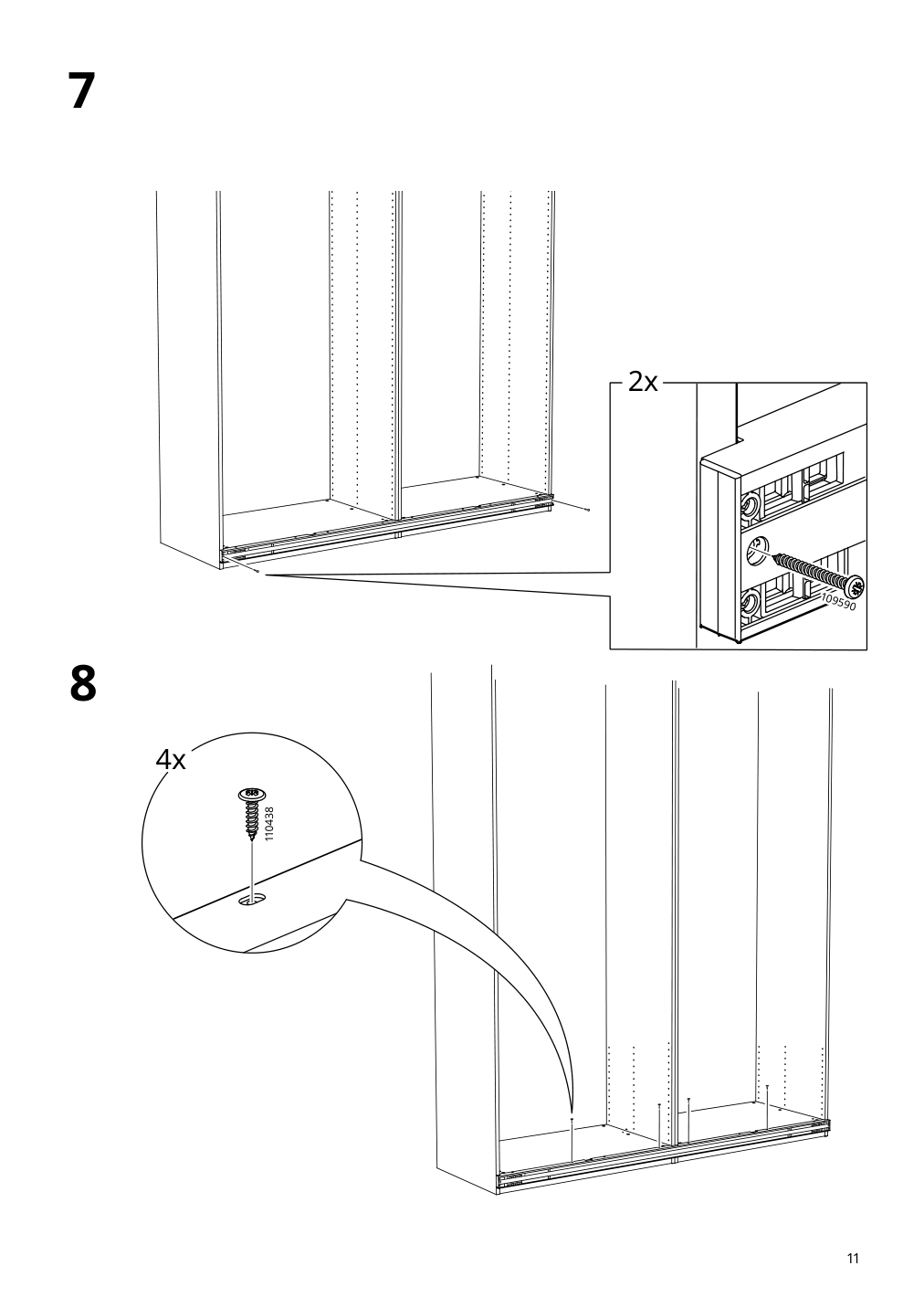 Assembly instructions for IKEA Grimo pair of sliding doors white | Page 11 - IKEA PAX / GRIMO wardrobe combination 994.329.72