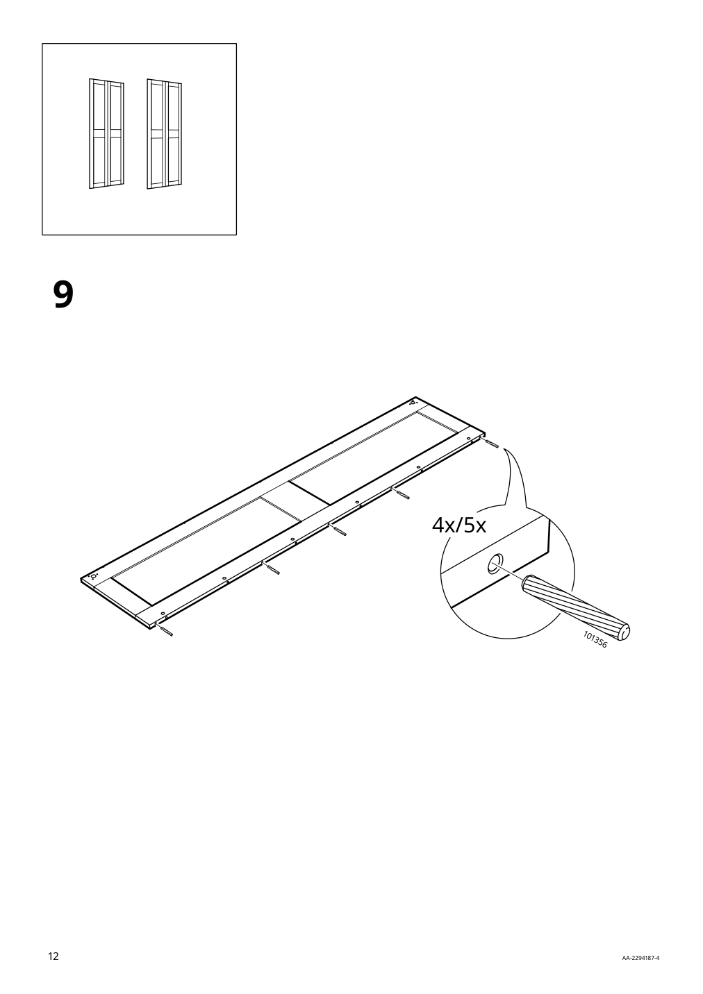 Assembly instructions for IKEA Grimo pair of sliding doors white | Page 12 - IKEA PAX / GRIMO wardrobe combination 994.329.72