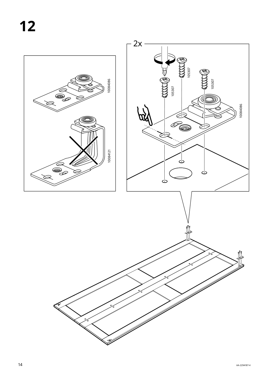 Assembly instructions for IKEA Grimo pair of sliding doors white | Page 14 - IKEA PAX / GRIMO wardrobe combination 994.329.72