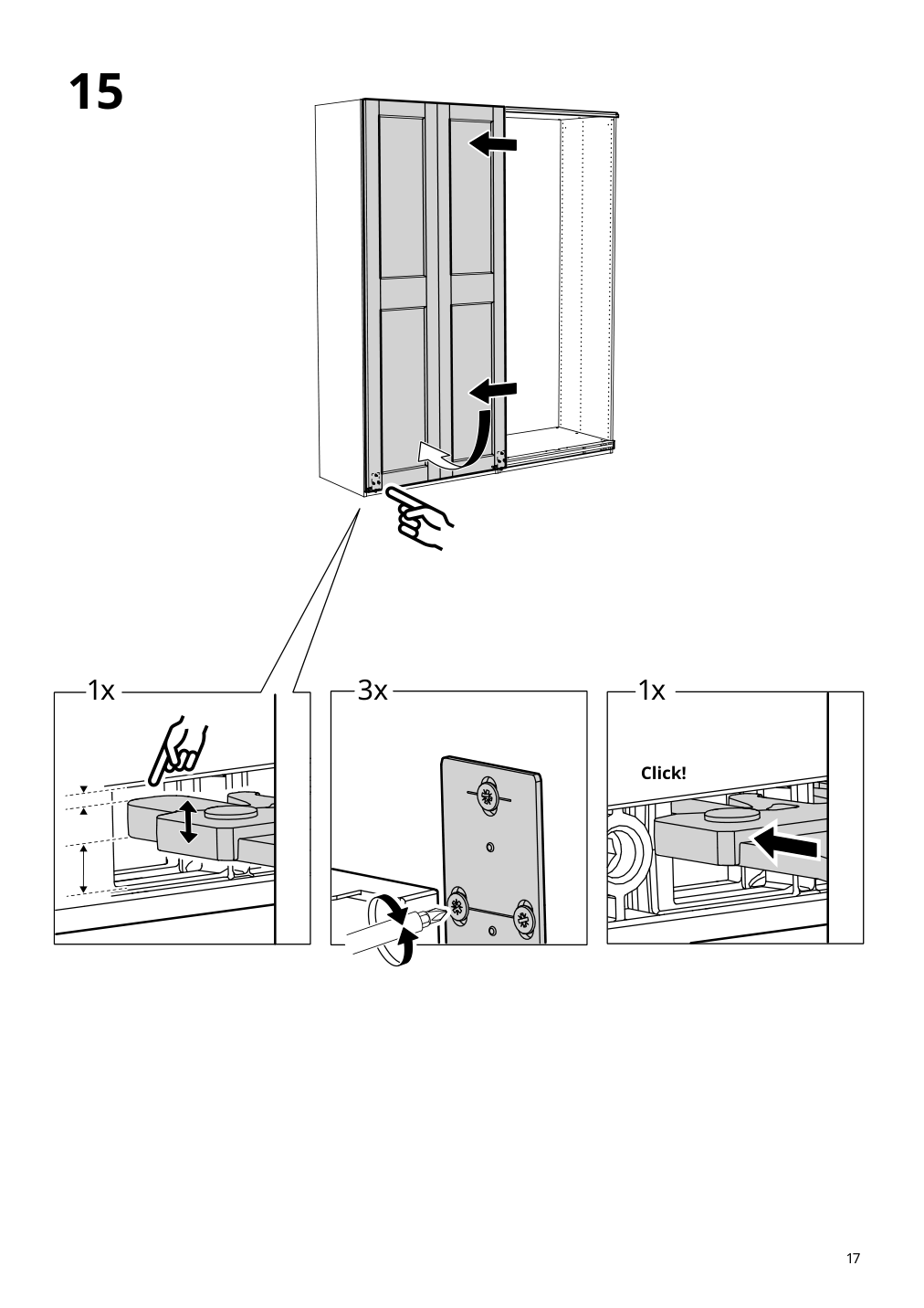 Assembly instructions for IKEA Grimo pair of sliding doors white | Page 17 - IKEA PAX / GRIMO wardrobe combination 994.329.72