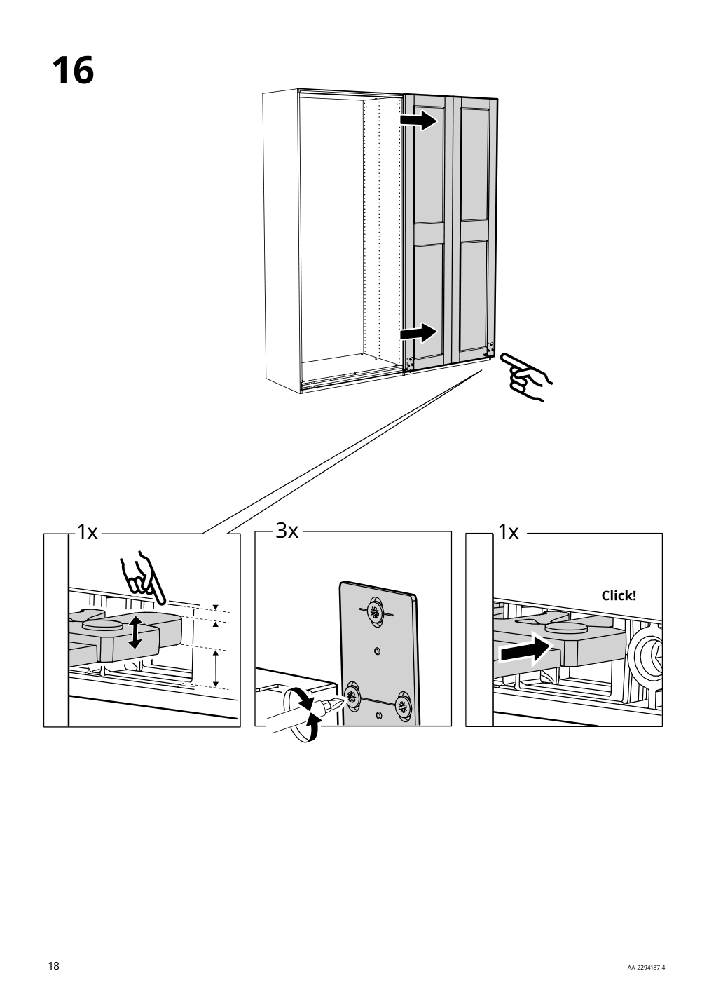 Assembly instructions for IKEA Grimo pair of sliding doors white | Page 18 - IKEA PAX / GRIMO wardrobe combination 994.329.72