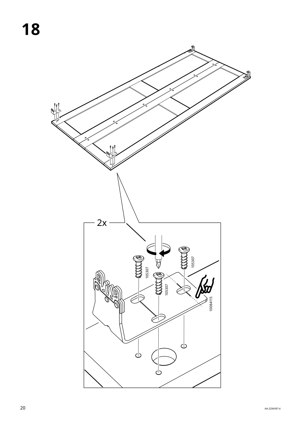 Assembly instructions for IKEA Grimo pair of sliding doors white | Page 20 - IKEA PAX / GRIMO wardrobe combination 994.329.72