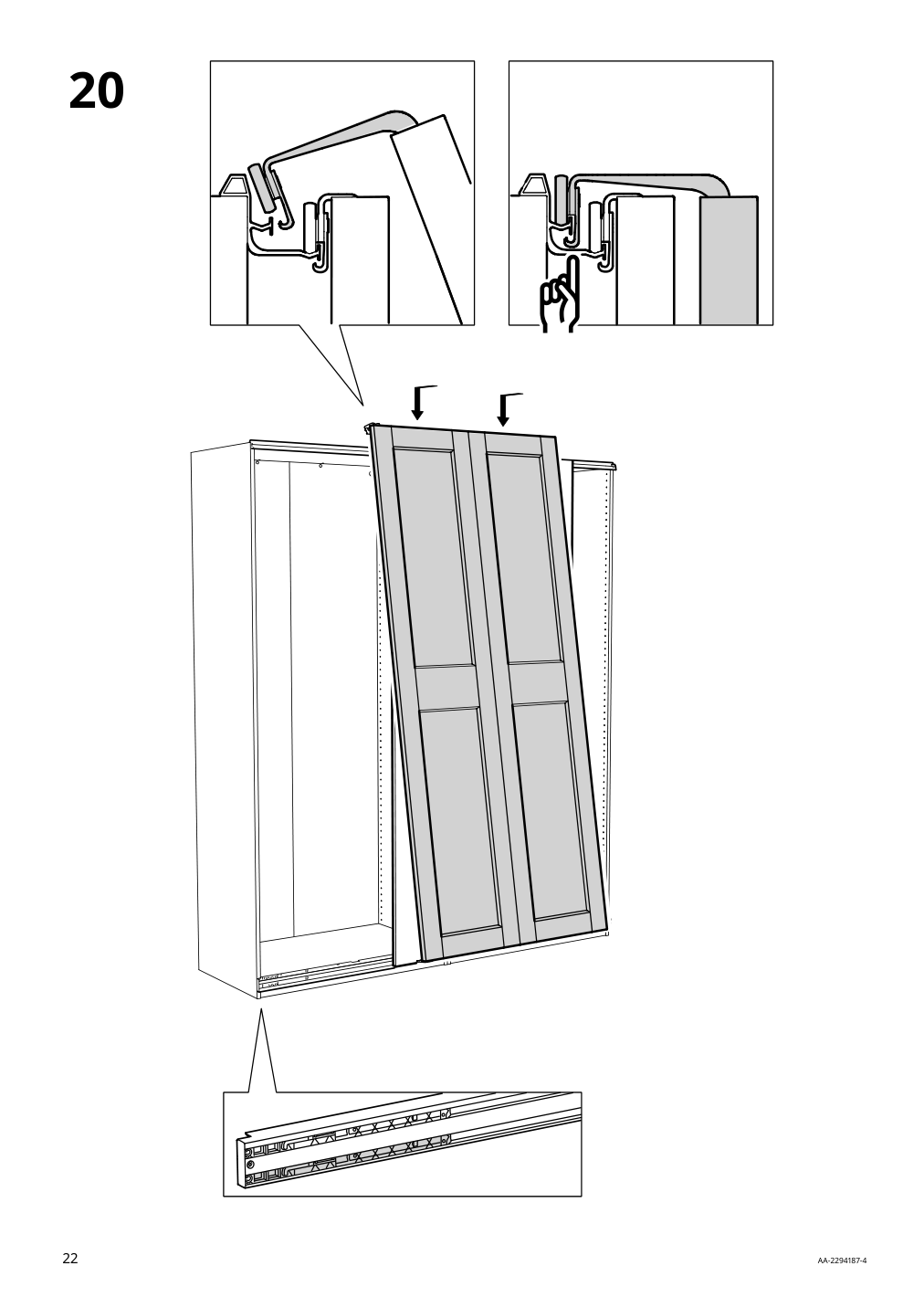 Assembly instructions for IKEA Grimo pair of sliding doors white | Page 22 - IKEA PAX / GRIMO wardrobe combination 994.329.72