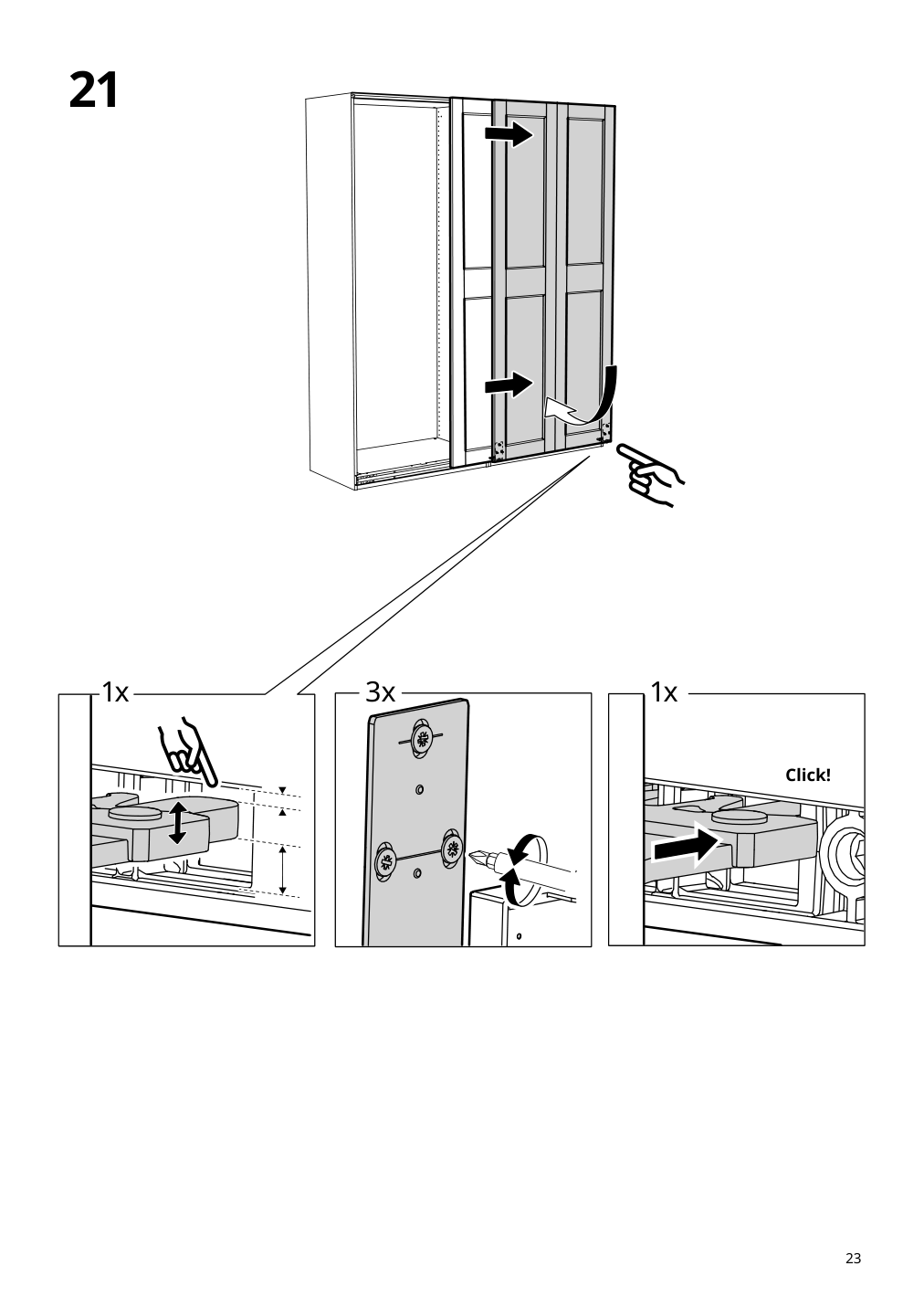 Assembly instructions for IKEA Grimo pair of sliding doors white | Page 23 - IKEA PAX / GRIMO wardrobe combination 994.329.72