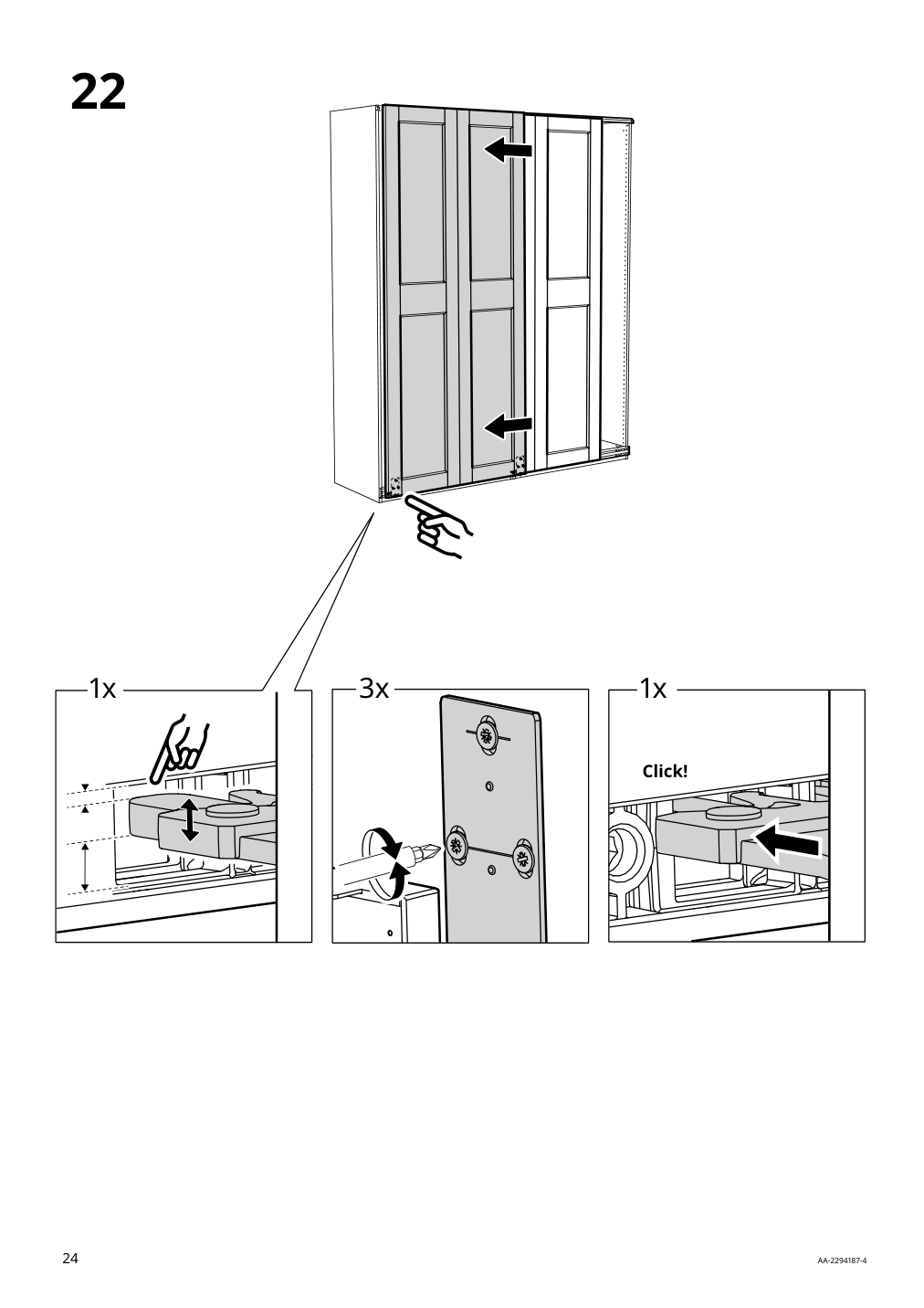 Assembly instructions for IKEA Grimo pair of sliding doors white | Page 24 - IKEA PAX / GRIMO wardrobe combination 994.329.72