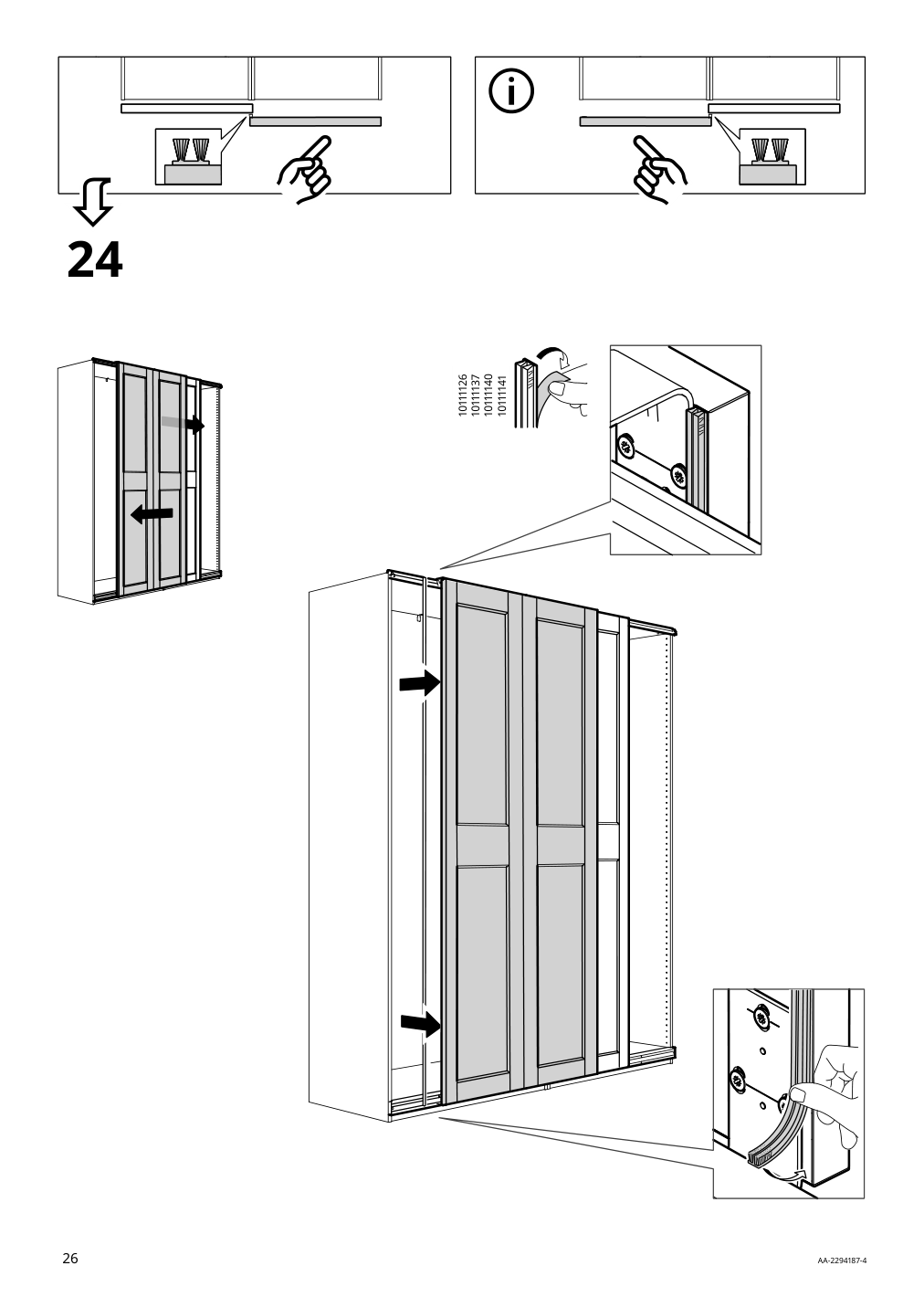 Assembly instructions for IKEA Grimo pair of sliding doors white | Page 26 - IKEA PAX / GRIMO wardrobe combination 994.329.72