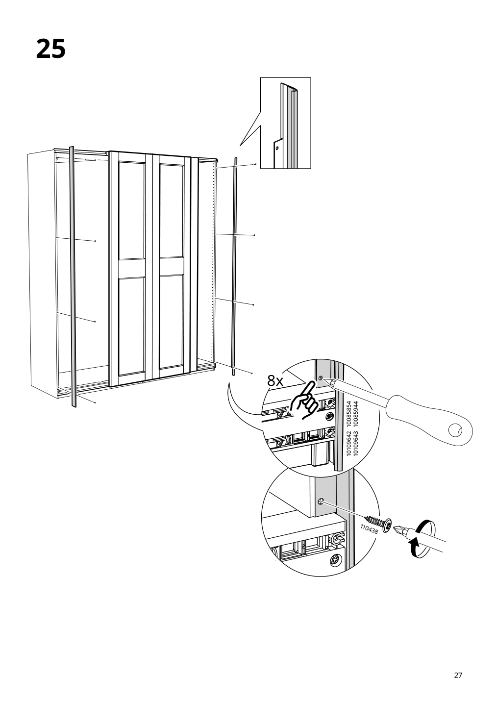 Assembly instructions for IKEA Grimo pair of sliding doors white | Page 27 - IKEA PAX / GRIMO wardrobe combination 994.329.72