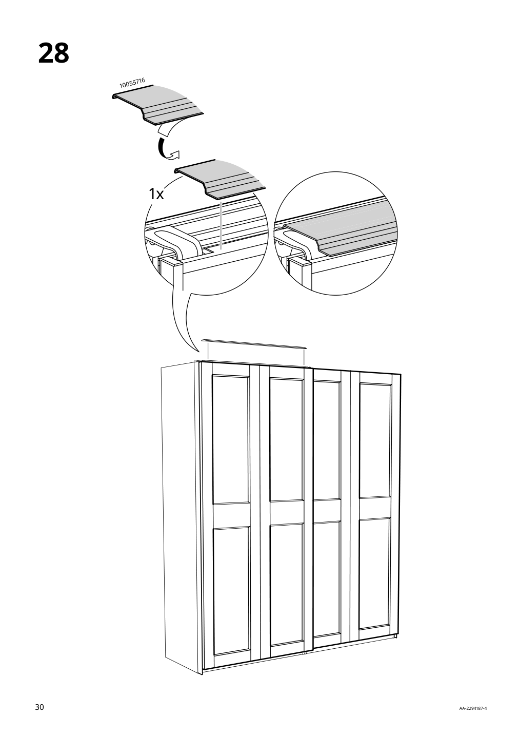 Assembly instructions for IKEA Grimo pair of sliding doors white | Page 30 - IKEA PAX / GRIMO wardrobe combination 994.329.72