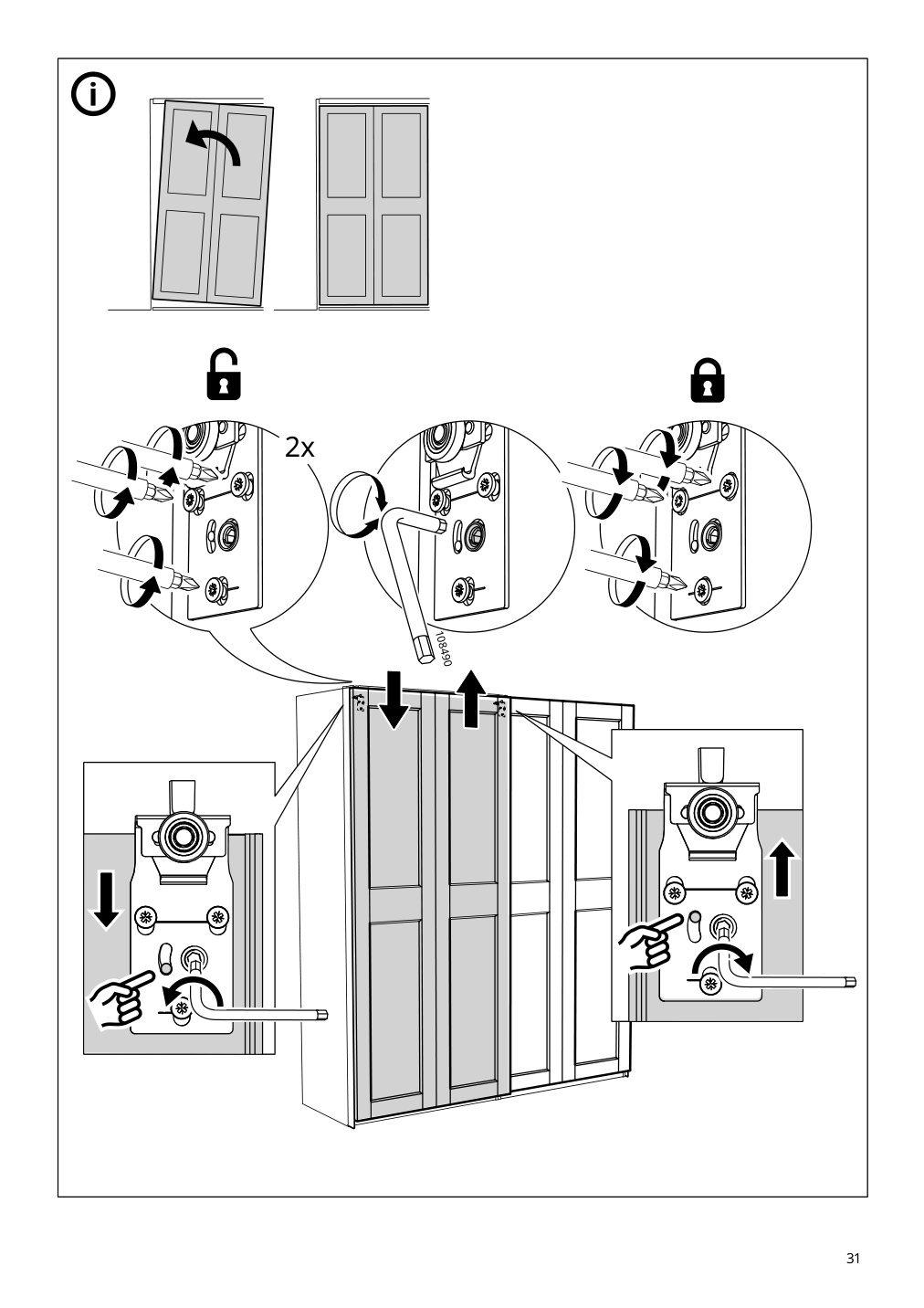 Assembly instructions for IKEA Grimo pair of sliding doors white | Page 31 - IKEA PAX / GRIMO wardrobe combination 994.329.72