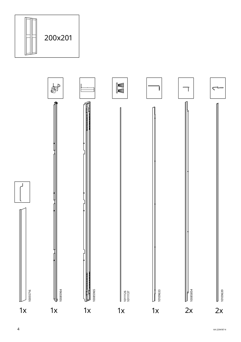 Assembly instructions for IKEA Grimo pair of sliding doors white | Page 4 - IKEA PAX / GRIMO wardrobe combination 994.329.72