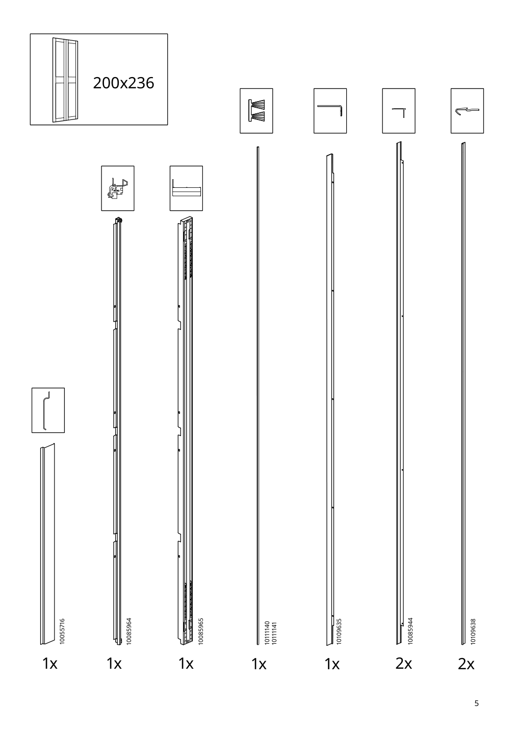 Assembly instructions for IKEA Grimo pair of sliding doors white | Page 5 - IKEA PAX / GRIMO wardrobe combination 994.329.72