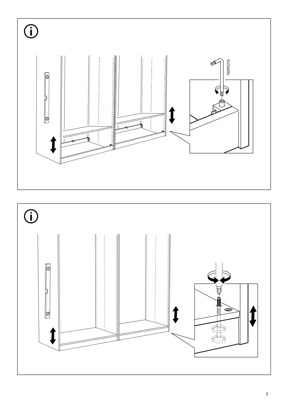 Assembly instructions for IKEA Grimo pair of sliding doors white | Page 7 - IKEA PAX / GRIMO wardrobe combination 994.329.72