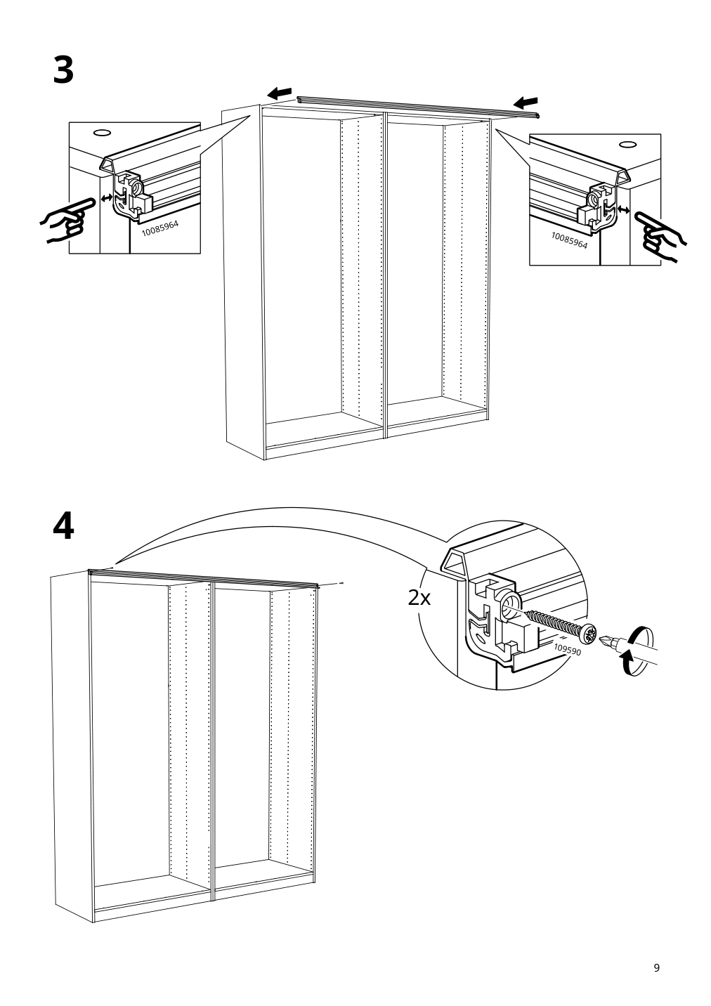 Assembly instructions for IKEA Grimo pair of sliding doors white | Page 9 - IKEA PAX / GRIMO wardrobe combination 994.329.72