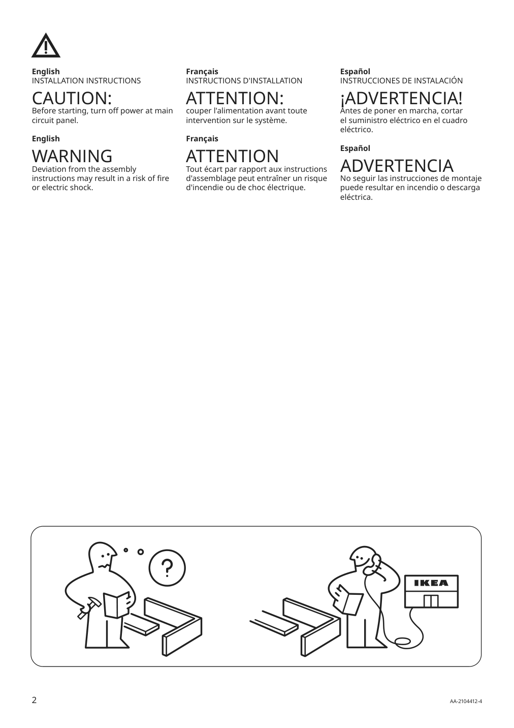 Assembly instructions for IKEA Grimsas pendant lamp white | Page 2 - IKEA GRIMSÅS pendant lamp 103.647.40