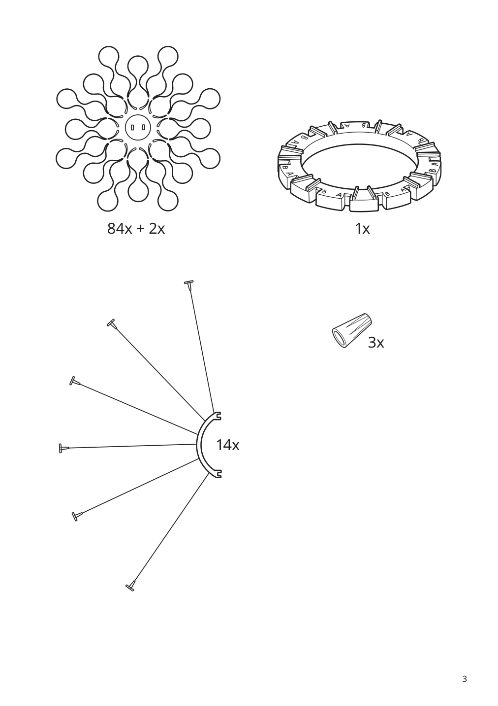 Assembly instructions for IKEA Grimsas pendant lamp white | Page 3 - IKEA GRIMSÅS pendant lamp 103.647.40