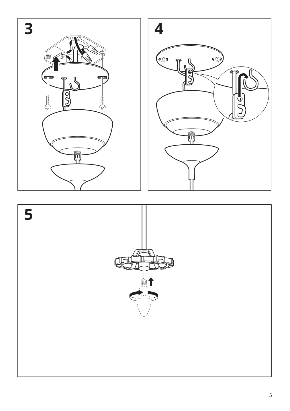 Assembly instructions for IKEA Grimsas pendant lamp white | Page 5 - IKEA GRIMSÅS pendant lamp 103.647.40