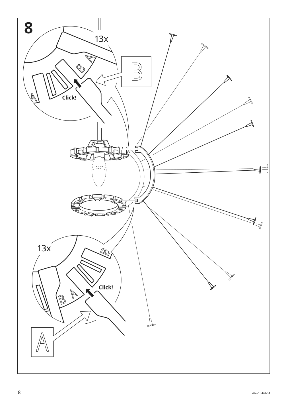 Assembly instructions for IKEA Grimsas pendant lamp white | Page 8 - IKEA GRIMSÅS pendant lamp 103.647.40