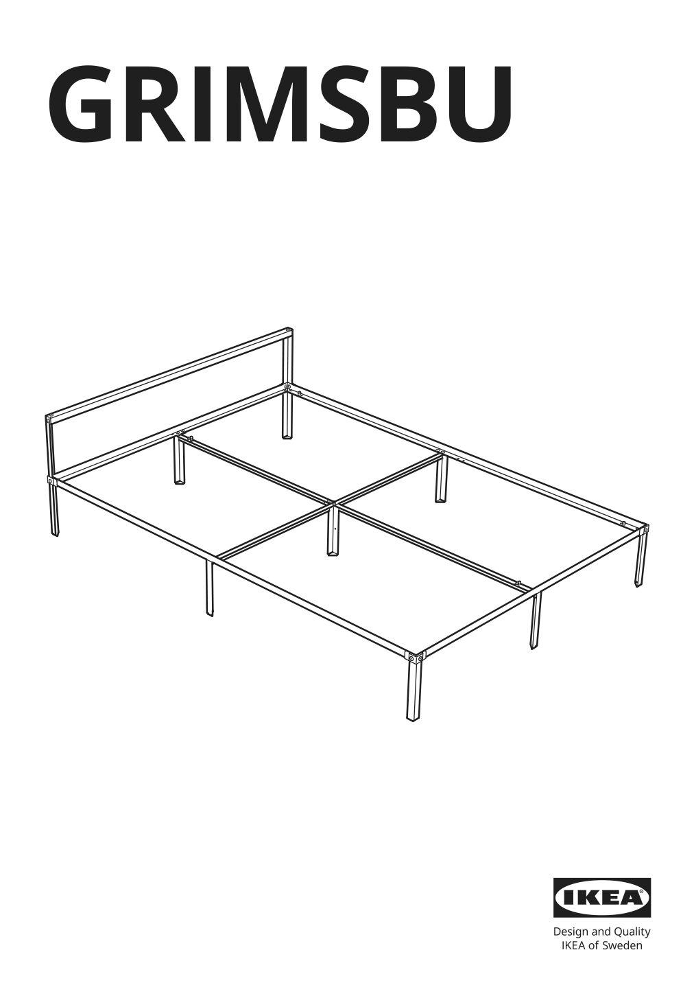 Assembly instructions for IKEA Grimsbu bed frame white | Page 1 - IKEA GRIMSBU bed frame 805.085.18