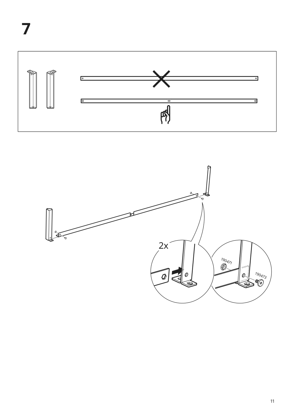 Assembly instructions for IKEA Grimsbu bed frame white | Page 11 - IKEA GRIMSBU bed frame 805.085.18