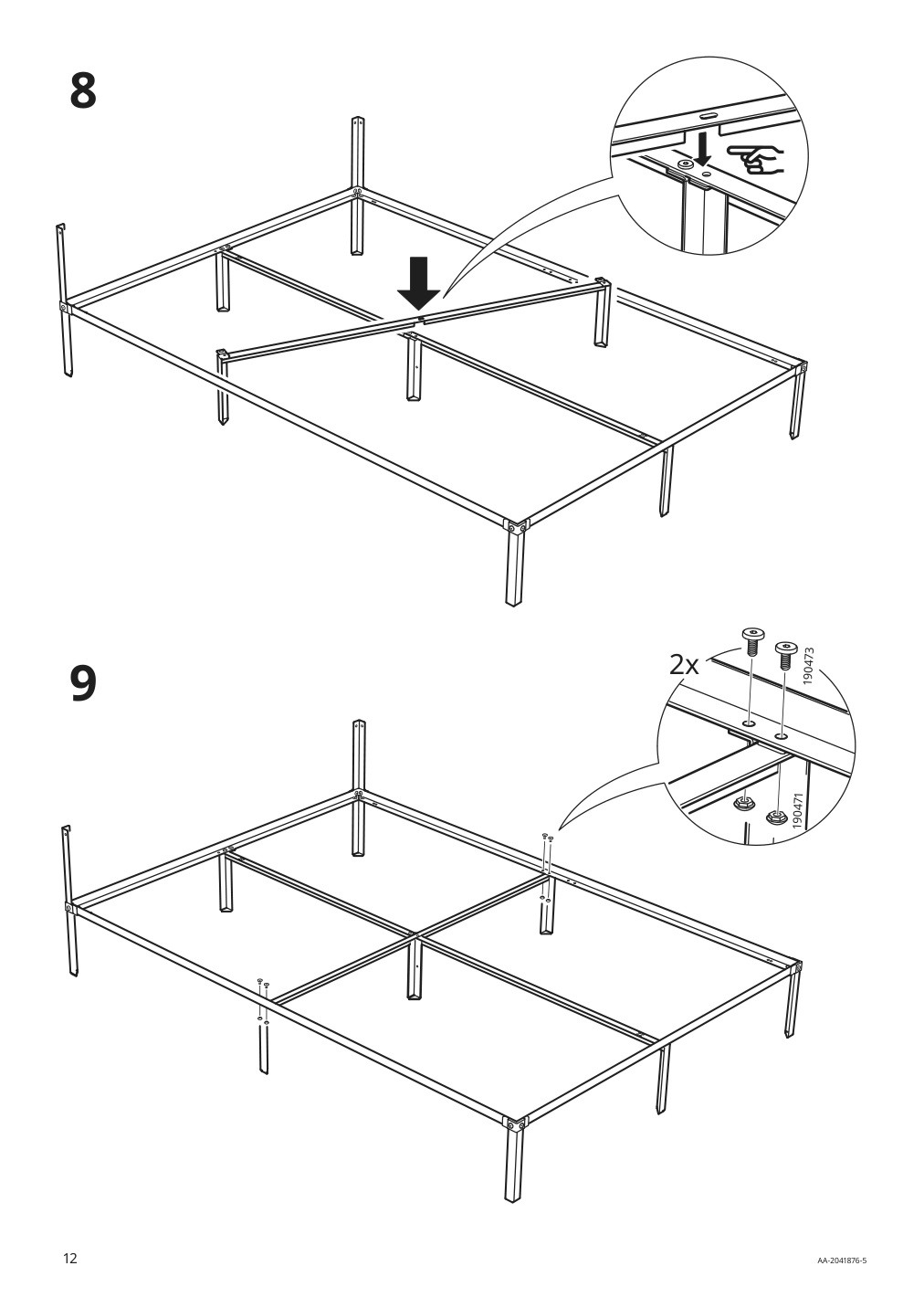 Assembly instructions for IKEA Grimsbu bed frame white | Page 12 - IKEA GRIMSBU bed frame 805.085.18