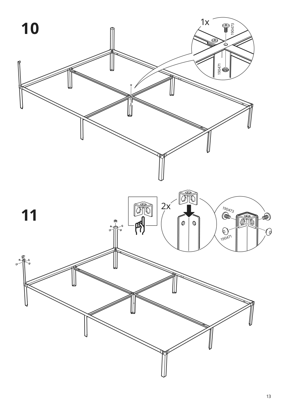 Assembly instructions for IKEA Grimsbu bed frame white | Page 13 - IKEA GRIMSBU bed frame 805.085.18