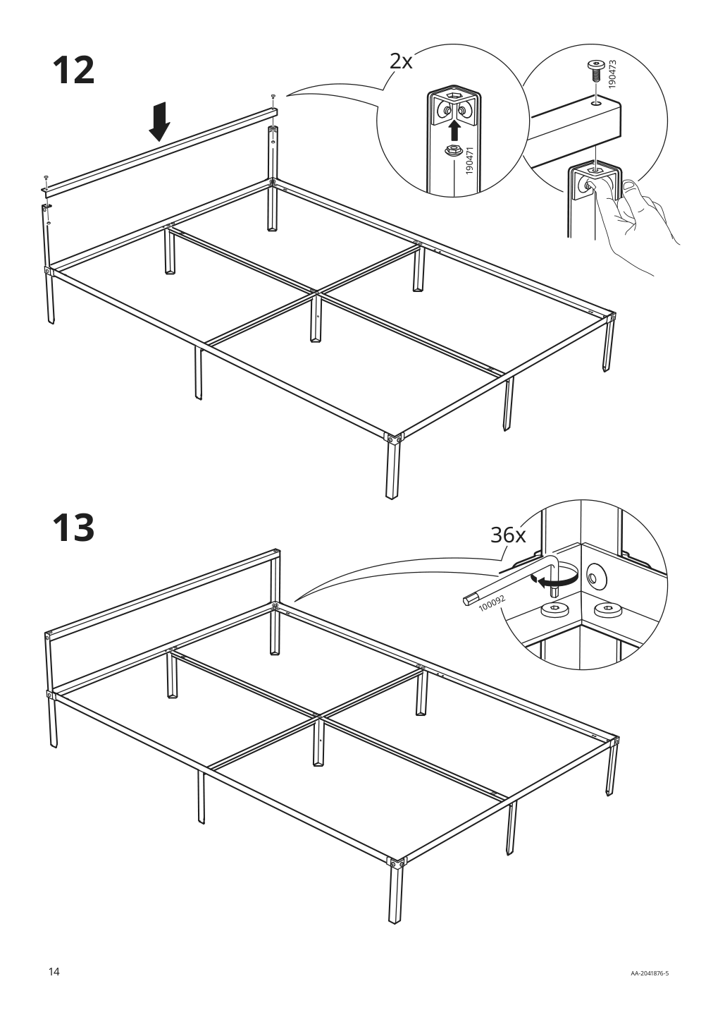 Assembly instructions for IKEA Grimsbu bed frame white | Page 14 - IKEA GRIMSBU bed frame 805.085.18