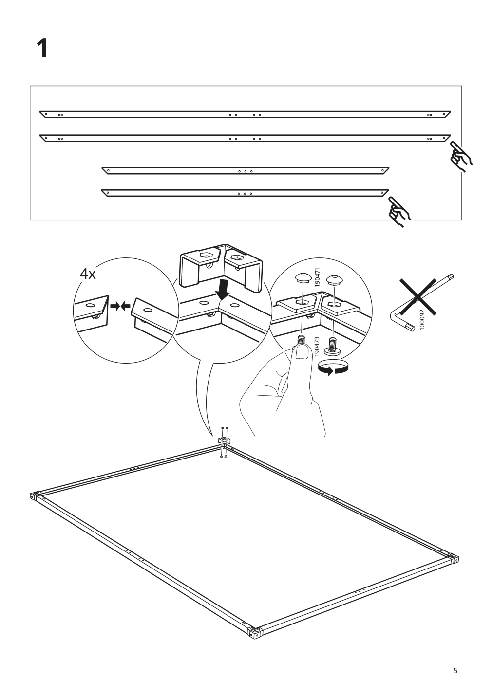 Assembly instructions for IKEA Grimsbu bed frame white | Page 5 - IKEA GRIMSBU bed frame 805.085.18